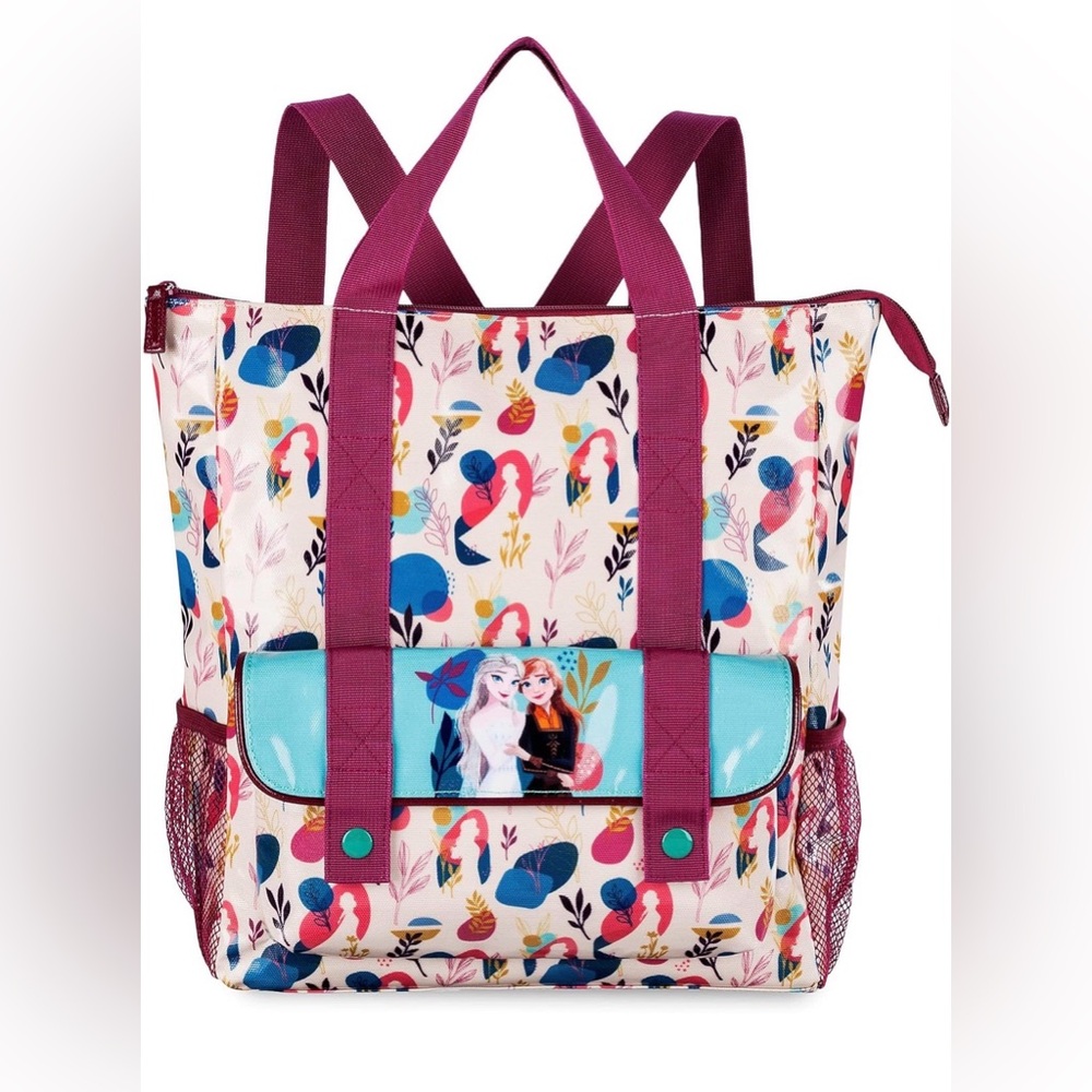 NWT Disney Store Parks Frozen 2 Elsa Anna Backpack Bag Tote Beach Travel Floral